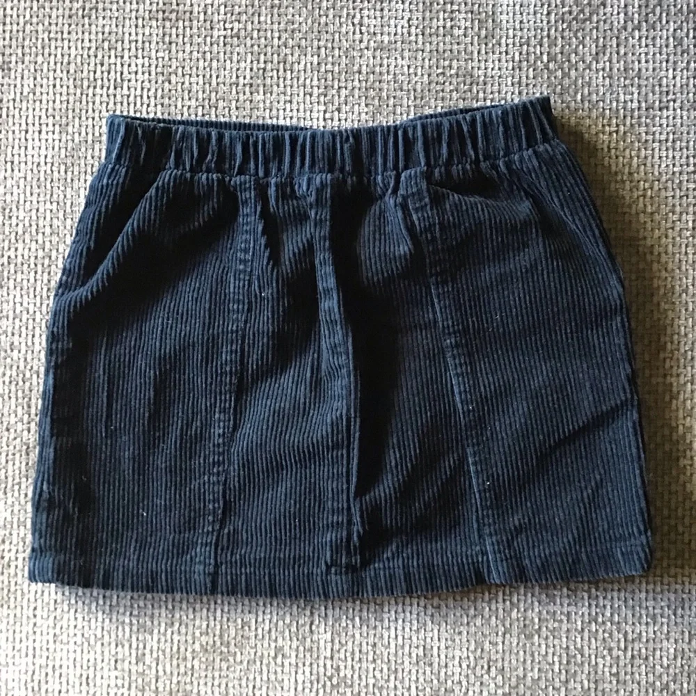 French Connection Girls Navy Corduroy A-Line Mini Skirt Size 6-7 Fall Nautical